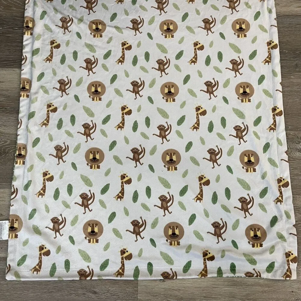 SL Home Fashions | Lion Giraffe Monkey Jungle Baby Blanket Soft 30x40 Rn 119741